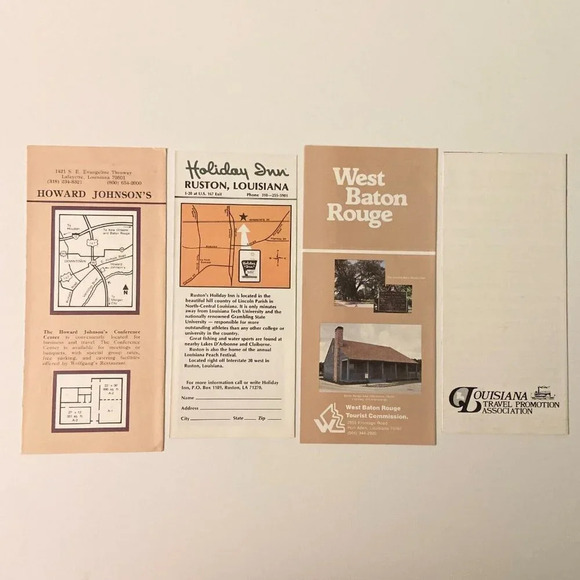 Vintage Lot of 4 Louisiana Brochures Howard Johnson Holiday Inn Hotels Pamphlets - Picture 2 of 16